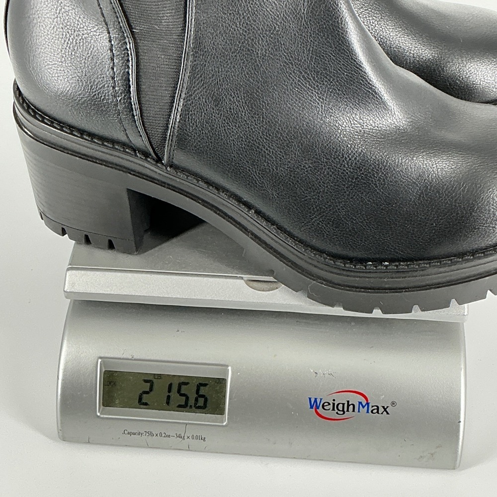 MIA Size 9.5 Black Faux Leather Platform Chelsea Boots NEW ADEA $60 - Picture 11 of 12